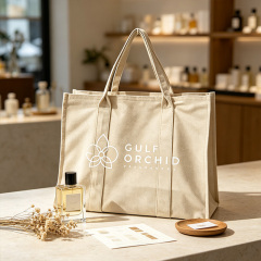 Custom Printed Logo Khaki Canvas Tote Bag,YI YUAN,Custom Printed Logo Khaki Canvas Tote Bag