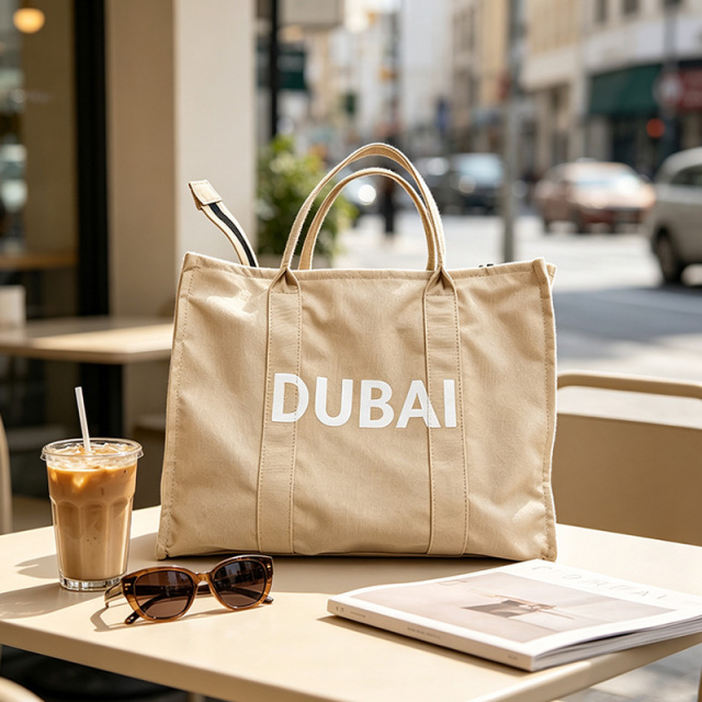 Custom Printed Logo Khaki Canvas Tote Bag,YI YUAN,Custom Printed Logo Khaki Canvas Tote Bag