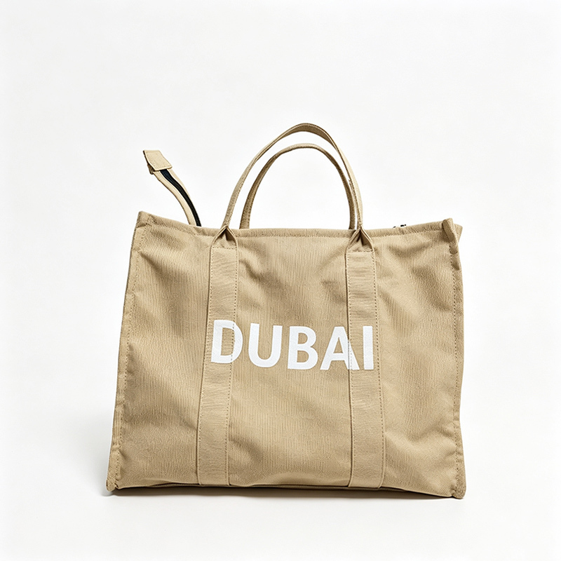 Custom Printed Logo Khaki Canvas Tote Bag,YI YUAN,Custom Printed Logo Khaki Canvas Tote Bag