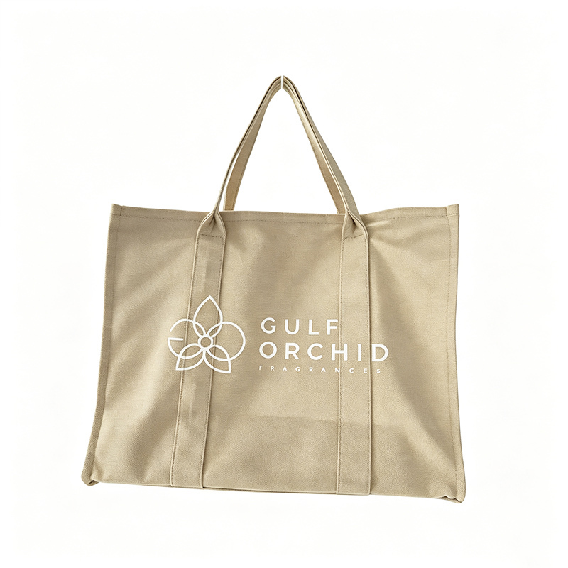 Custom Printed Logo Khaki Canvas Tote Bag,YI YUAN,Custom Printed Logo Khaki Canvas Tote Bag