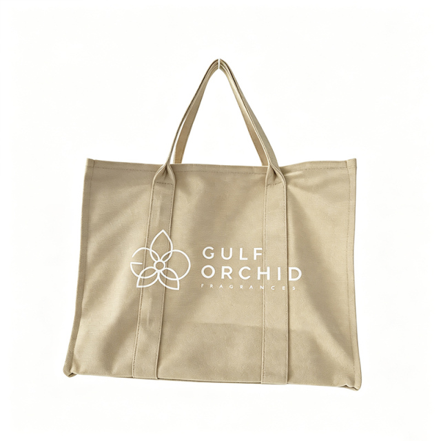 Custom Printed Logo Khaki Canvas Tote Bag,YI YUAN,Custom Printed Logo Khaki Canvas Tote Bag