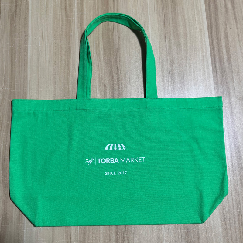 Extra‑Large Green Canvas Tote Bag,YI YUAN,Extra‑Large Green Canvas Tote Bag