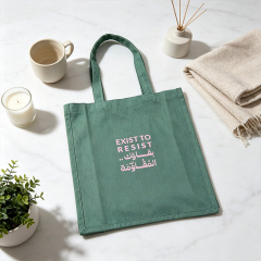 Custom Printed Dark Green Canvas Tote Bag,YI YUAN,Custom Printed Dark Green Canvas Tote Bag