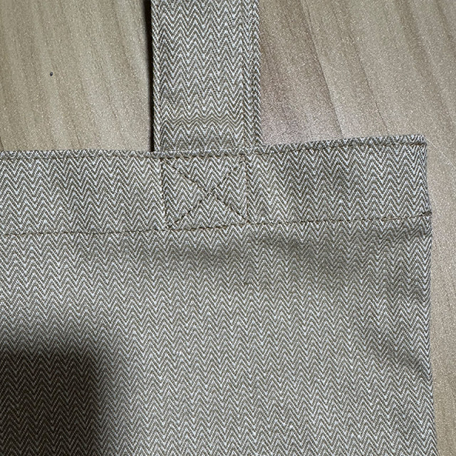Off‑White Herringbone Canvas Tote Bag,YI YUAN,Off‑White Herringbone Canvas Tote Bag
