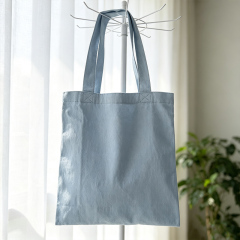 Blue Herringbone Canvas Tote Bag,YI YUAN,Blue Herringbone Canvas Tote Bag