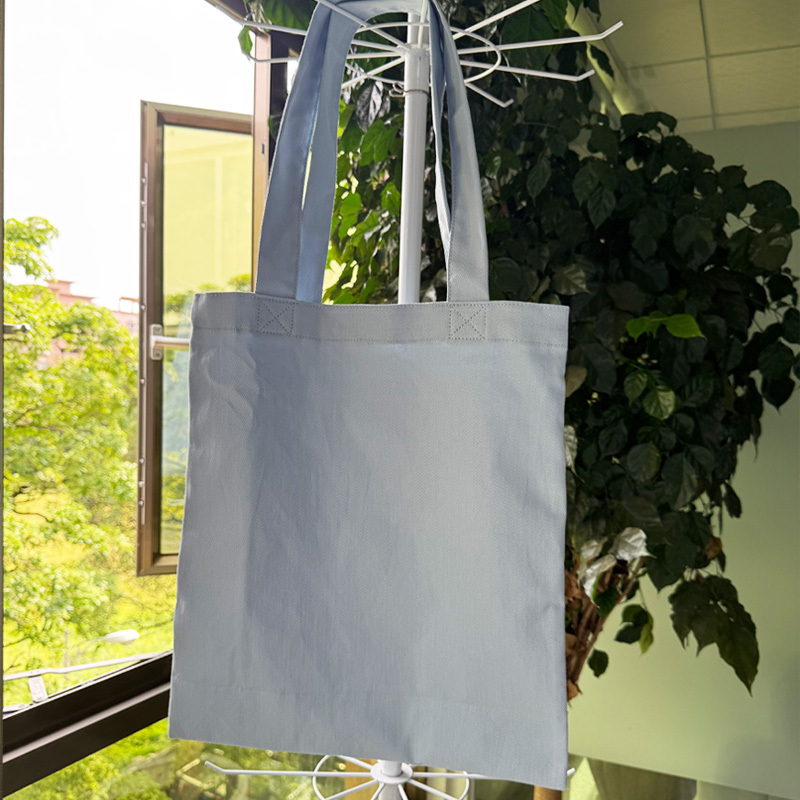 Blue Herringbone Canvas Tote Bag,YI YUAN,Blue Herringbone Canvas Tote Bag