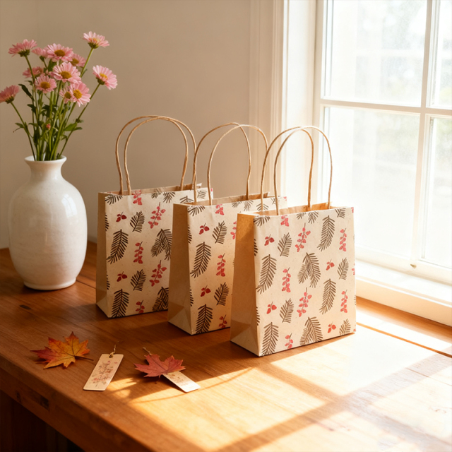 Custom Printed Kraft Paper Gift Bag