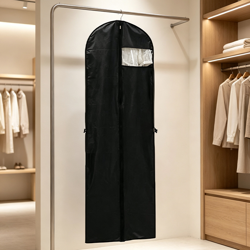 Black long non-woven fabric garment bag,YI YUAN,Black long non-woven fabric garment bag