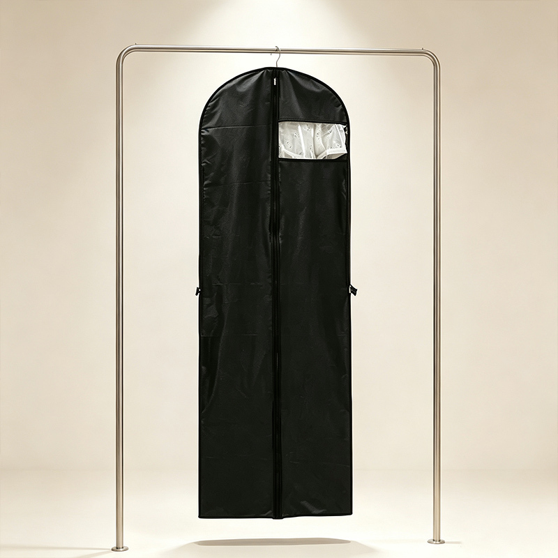 Black long non-woven fabric garment bag,YI YUAN,Black long non-woven fabric garment bag