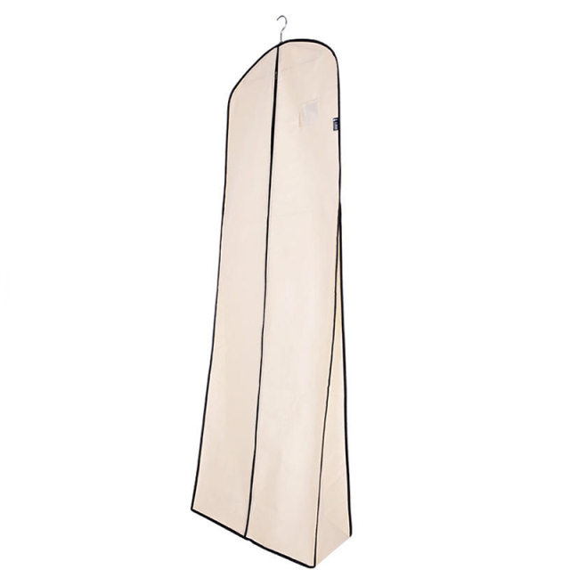 Custom Logo Beige Long Non‑Woven Wedding Dress Garment Bag