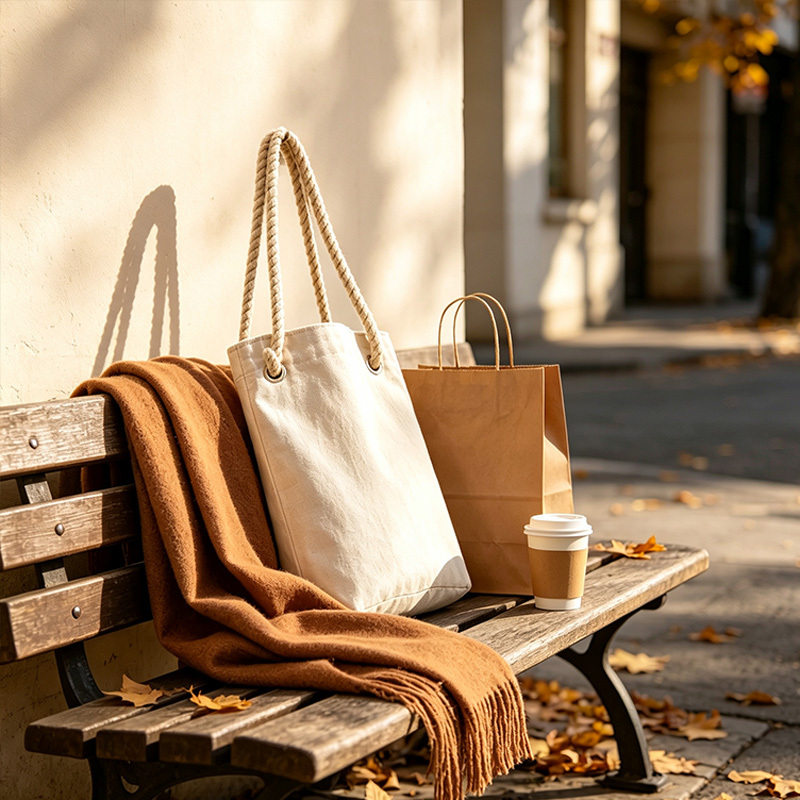 Natural Off‑white Small Canvas Bag