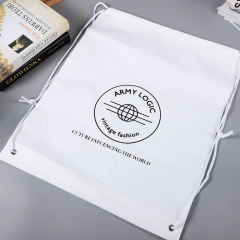 White PE Drawstring Backpack Bag
