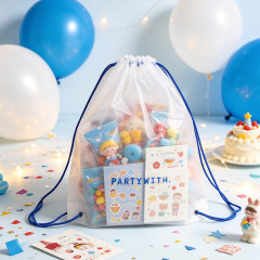 Custom frosted translucent PE plastic drawstring bag