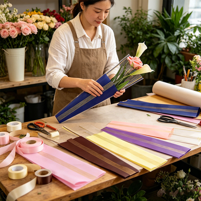 Custom Single Flower Sleeve Wrapping Bag