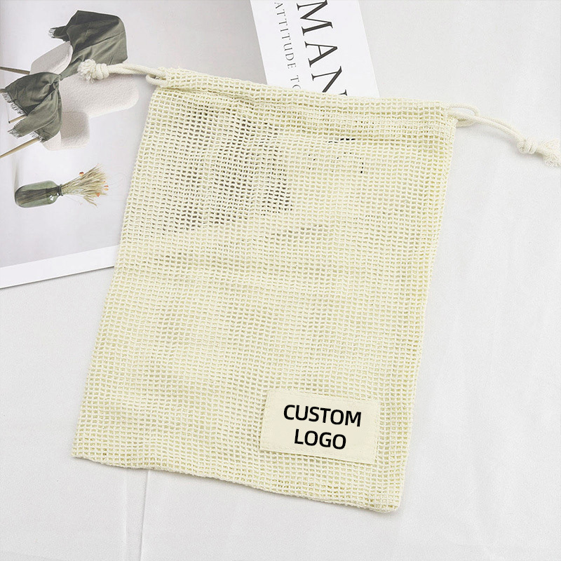 Cotton Mesh Drawstring Bag,breathable travel beach bag