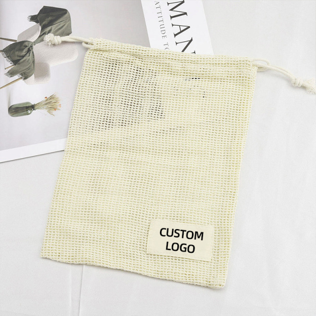 Cotton Mesh Drawstring Bag,breathable travel beach bag