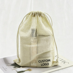 Cotton Mesh Drawstring Bag