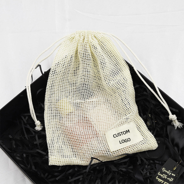 Cotton Mesh Drawstring Bag