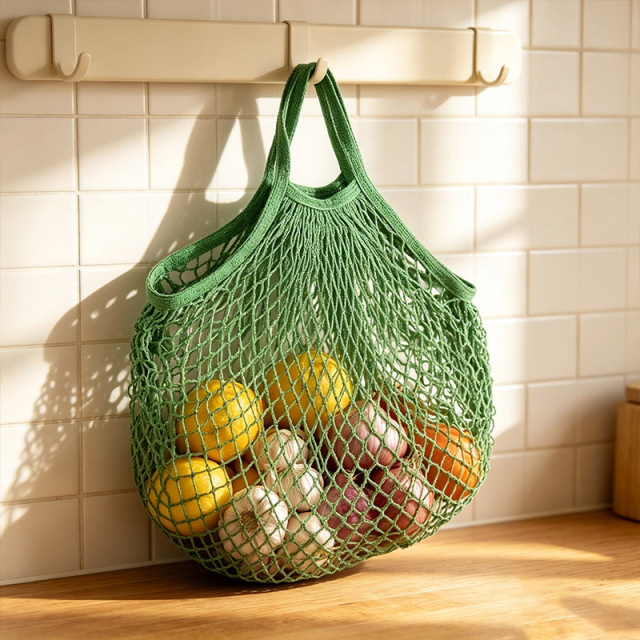Eco‑friendly Fruit Vegetable Grocery Storage Net Bag