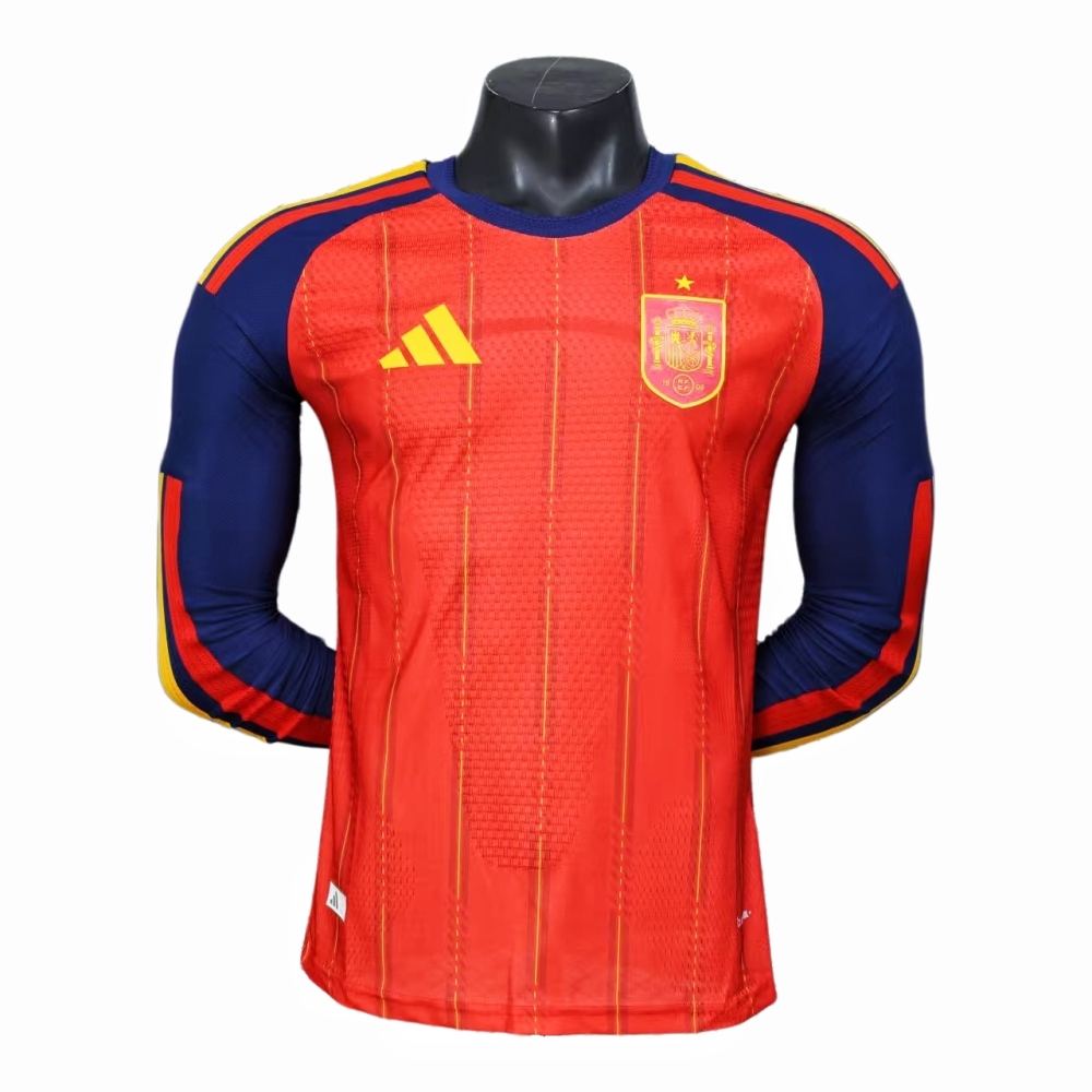 2026 World cup Spain Home Long sleeves jersey kit Player Edition