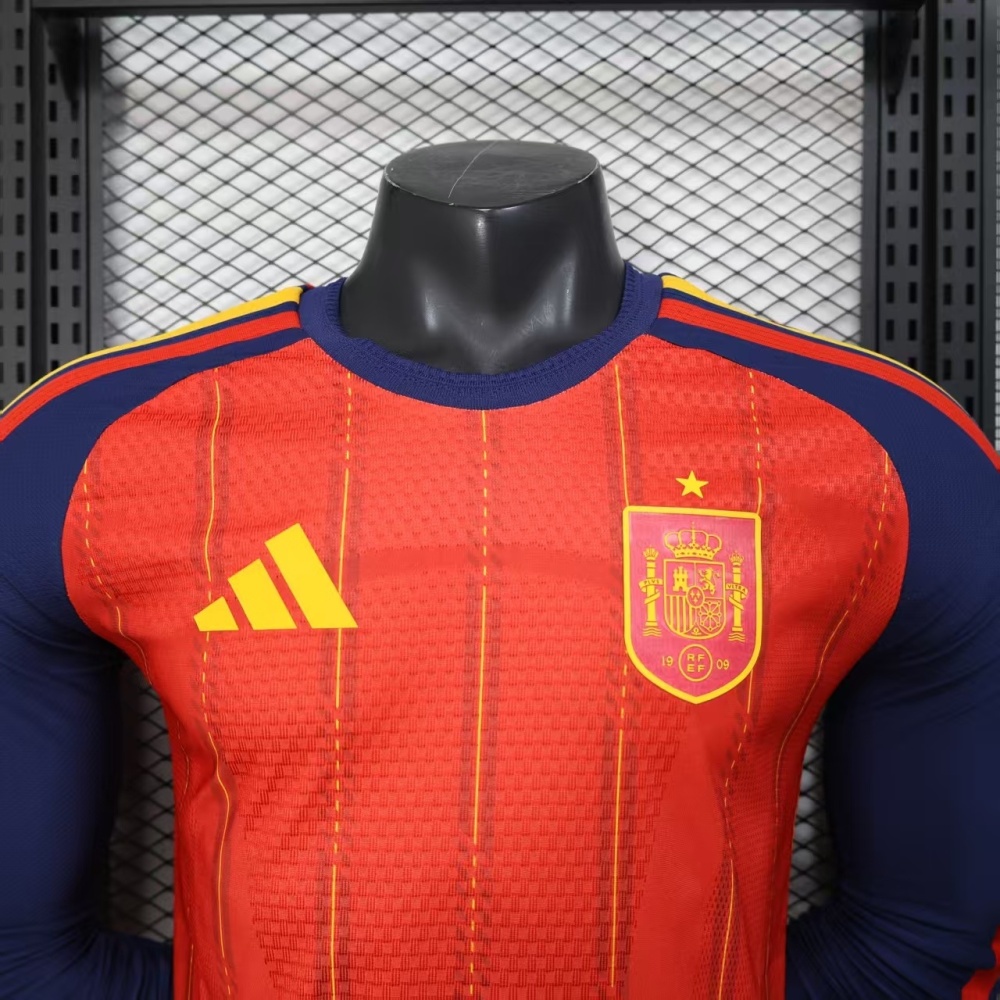 2026 World cup Spain Home Long sleeves jersey kit Player Edition