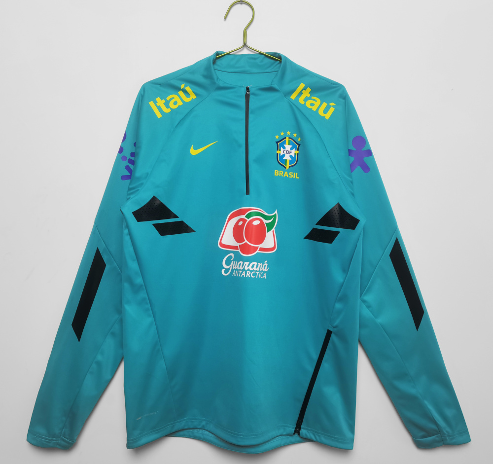 2022/23 Brazil Aqua Blue Half-Zip Training Top (8A Grade)