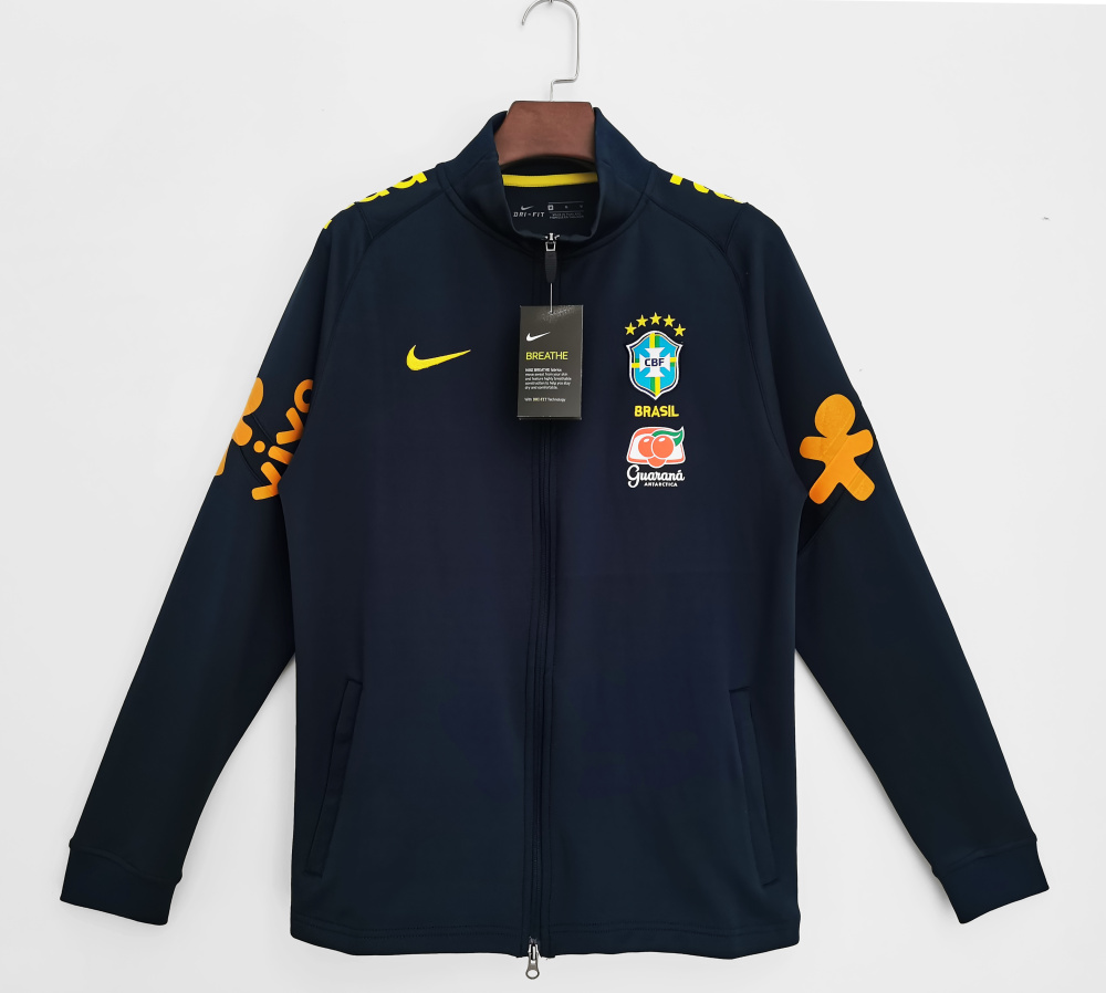 2022/23 Brazil Royal Blue Anthem Jacket Zip-Up Top (8A Grade)