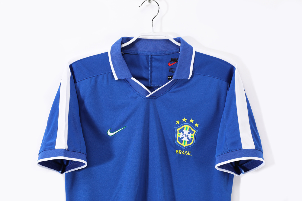 Brazil Retro Away blue Jersey World Cup 1997 5A