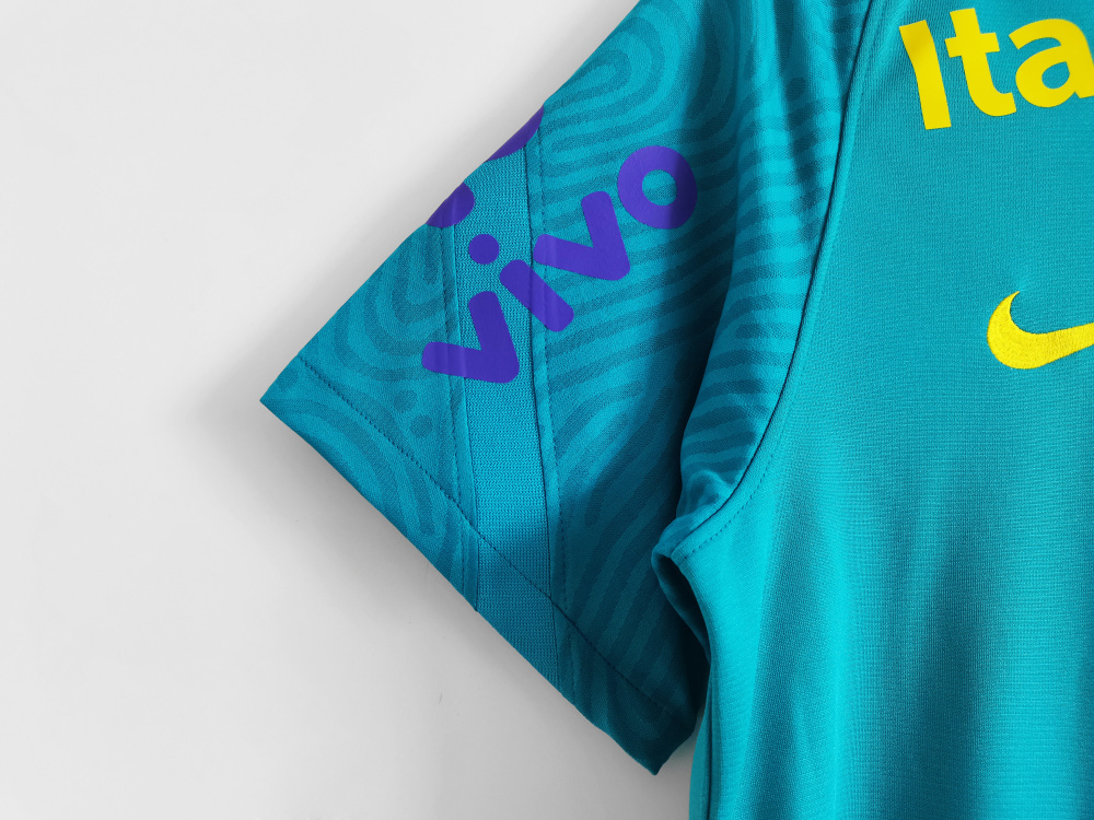 2021 Brazil National Team Aqua Blue Training Shirt – 8A Grade Premium Edition