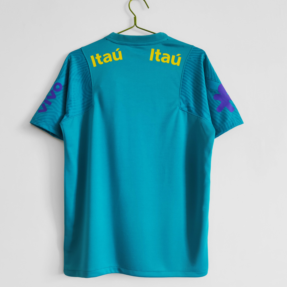 2021 Brazil National Team Aqua Blue Training Shirt – 8A Grade Premium Edition