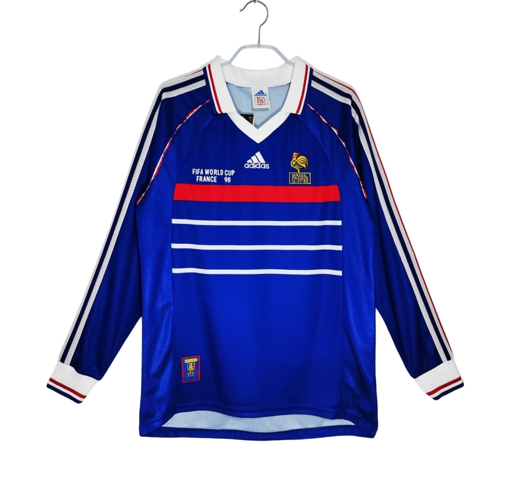 Vintage 1998 World Cup Final France Home Long Sleeve Jersey – 3B Grade Premium Edition