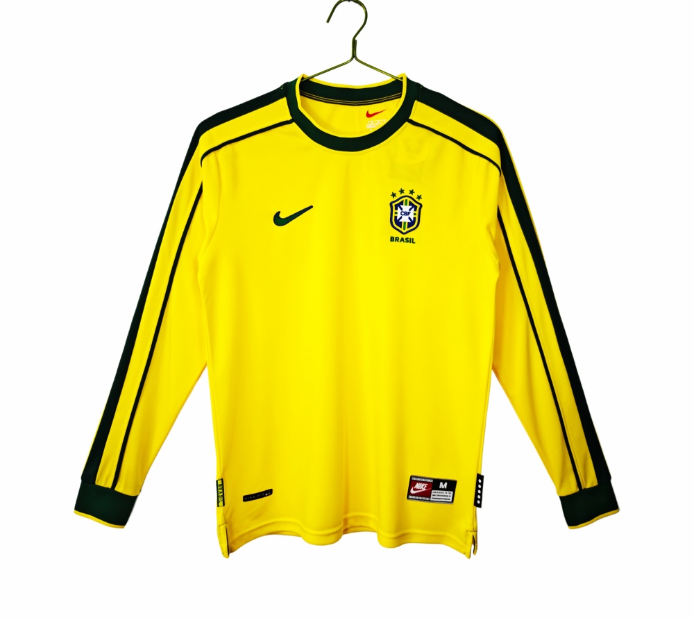 Vintage 1998 Brazil World Cup Home Long Sleeve Retro jersey – 0B Grade Premium Edition