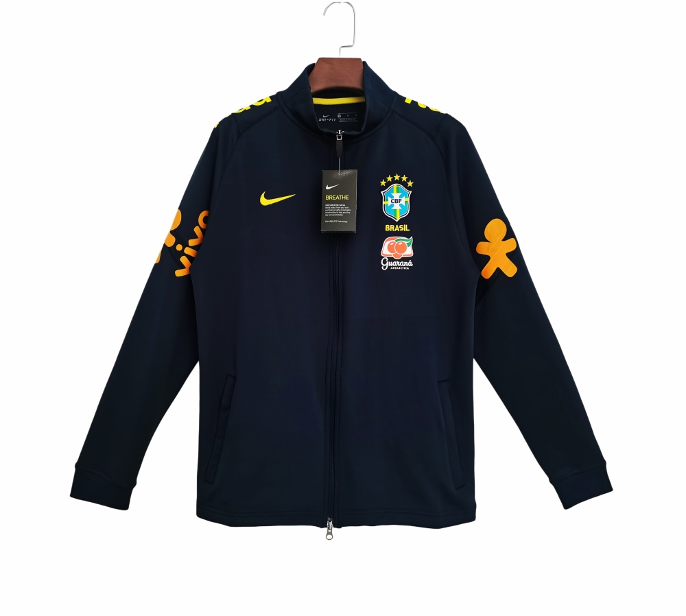 2022/23 Brazil Royal Blue Anthem Jacket Zip-Up Top (8A Grade)