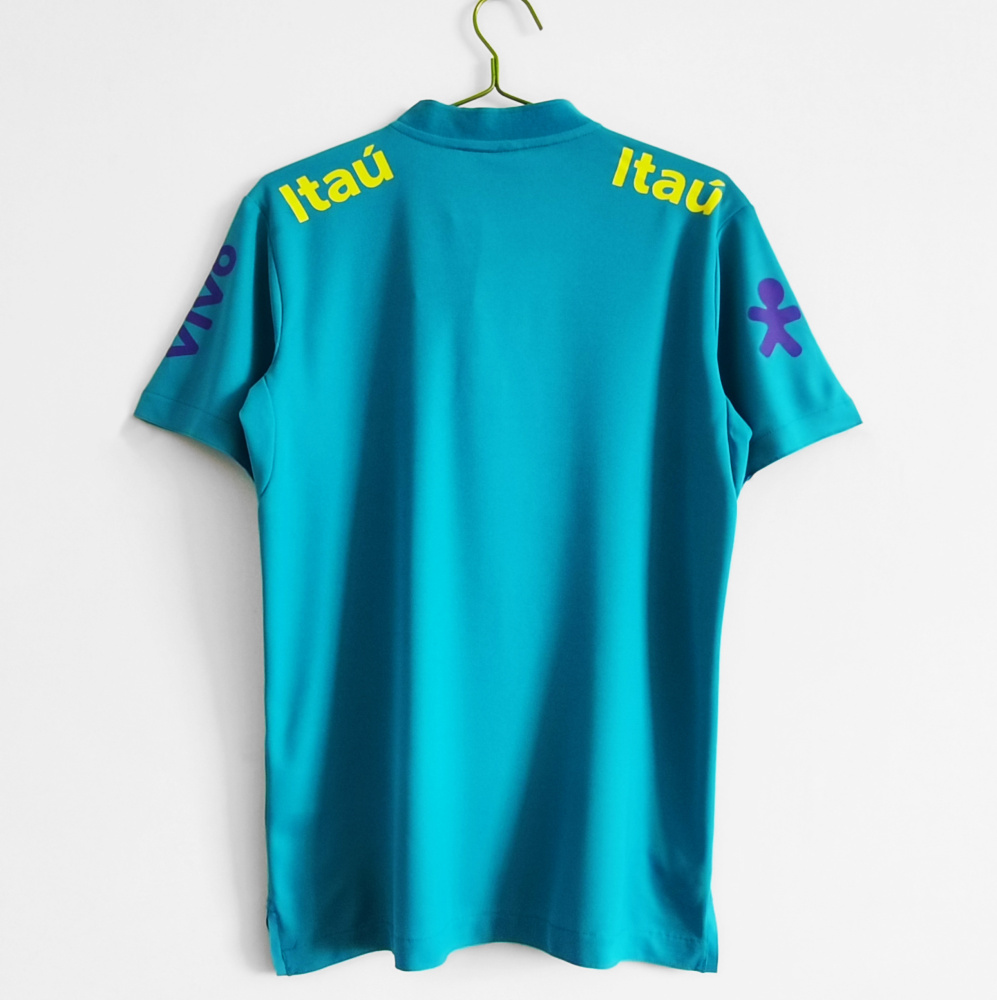 2021 Brazil National Team Aqua Blue Polo Top – 8A Grade Premium Edition