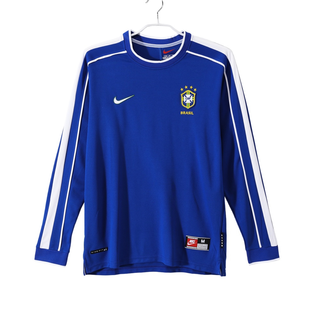 Vintage 1998 Brazil World Cup Away Long Sleeve jersey – 0B Grade Premium Retro Edition