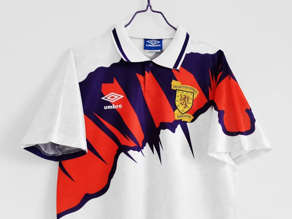 Vintage Euro 1992 Scotland Away "Shattered Graphic" Retro Jersey – 8A Grade Premium Edition