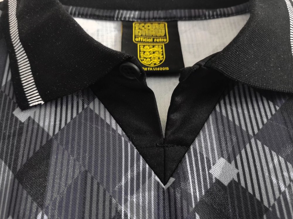 Vintage 1990 England "Blackout" Retro Jersey – No Brand Logo Edition – 5A Grade