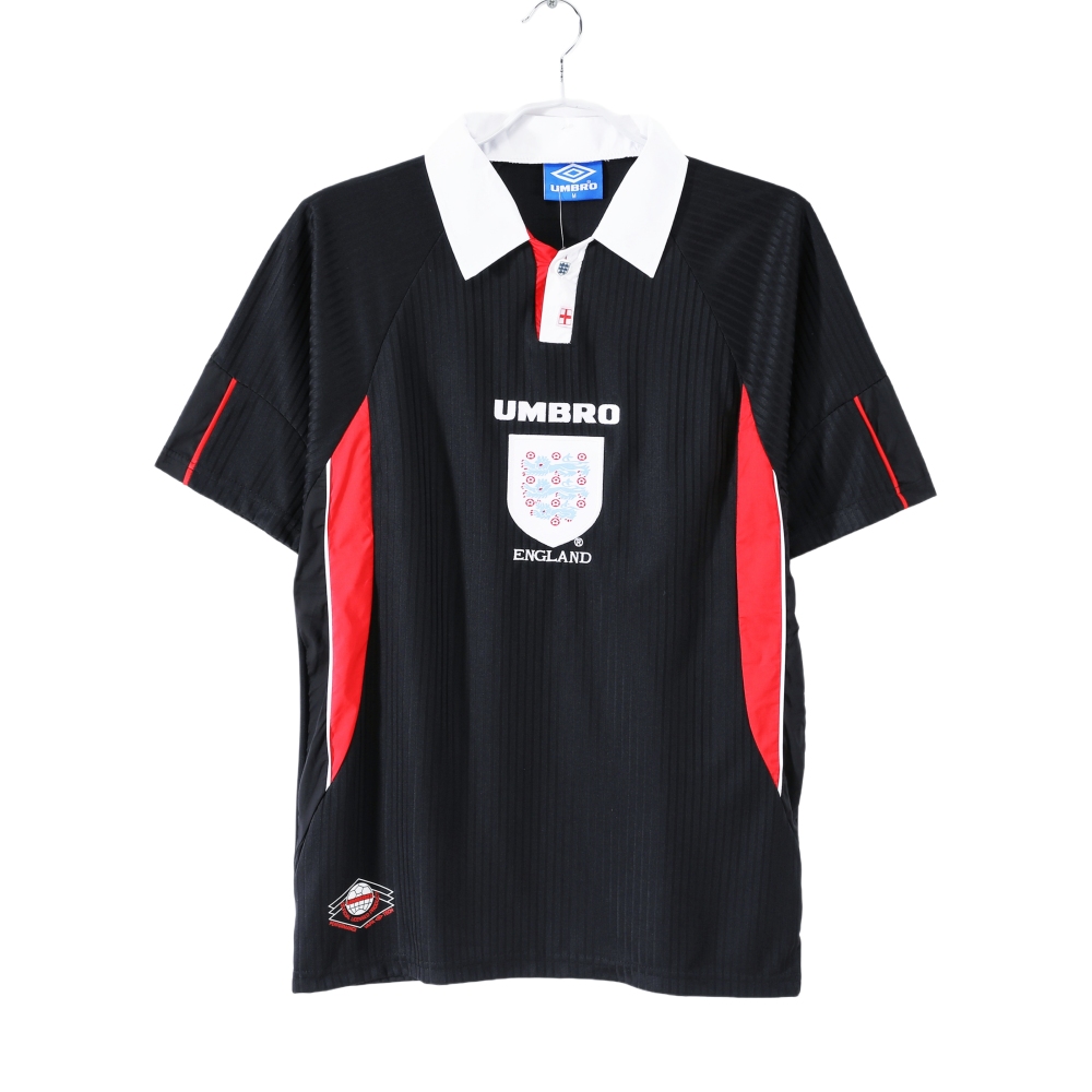 Vintage World Cup 1998 England "Third Kit" Black/Navy Retro Jersey – 8A Grade Premium Edition