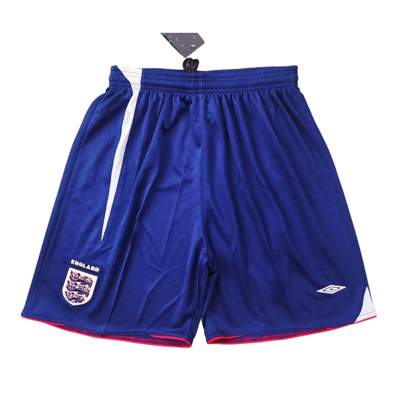 Vintage World Cup 2006 England Home Shorts – Navy/Red – 4D Grade Edition