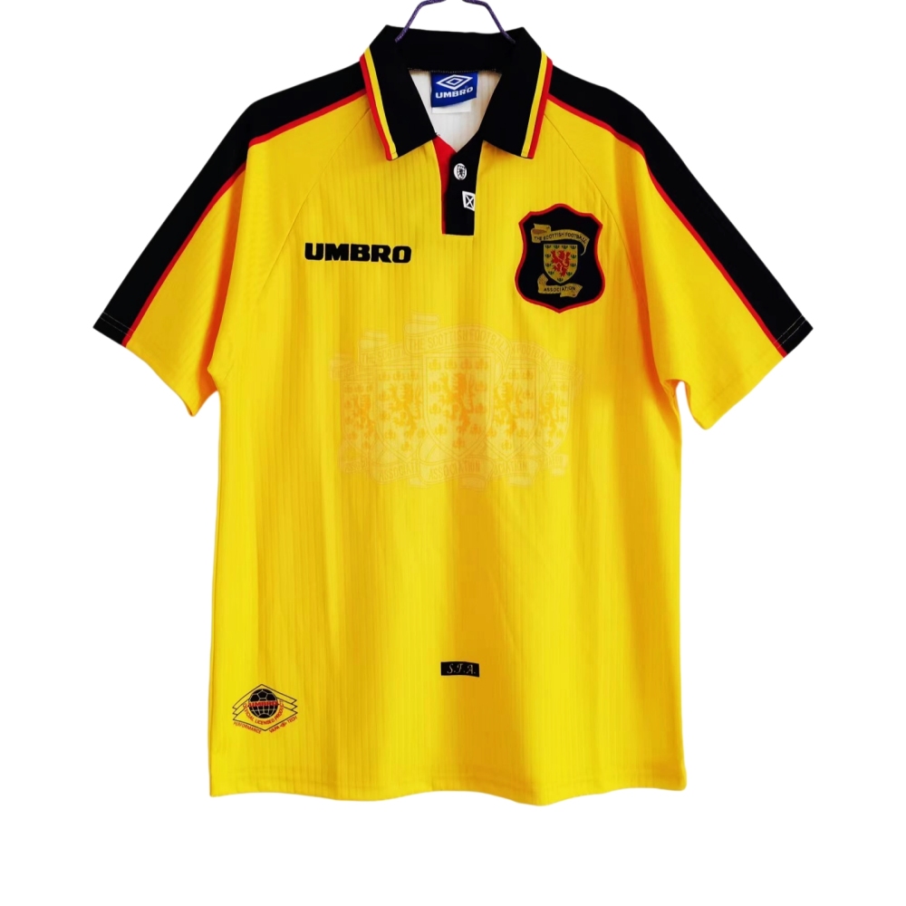 Vintage 1996/98 Scotland Away "Vibrant Yellow" Retro Jersey – 8A Grade Premium Edition