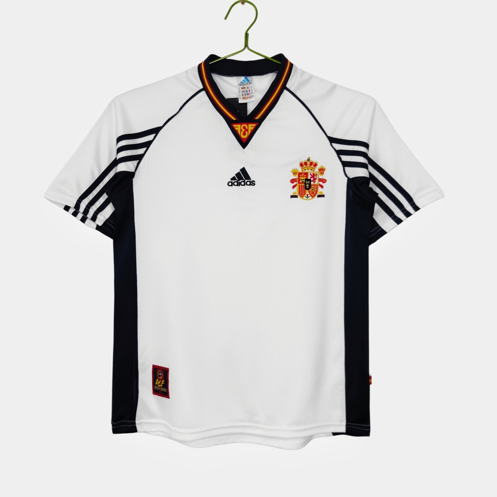 Vintage World Cup 1998 Spain Away White Retro Jersey – 8A Grade Premium Edition