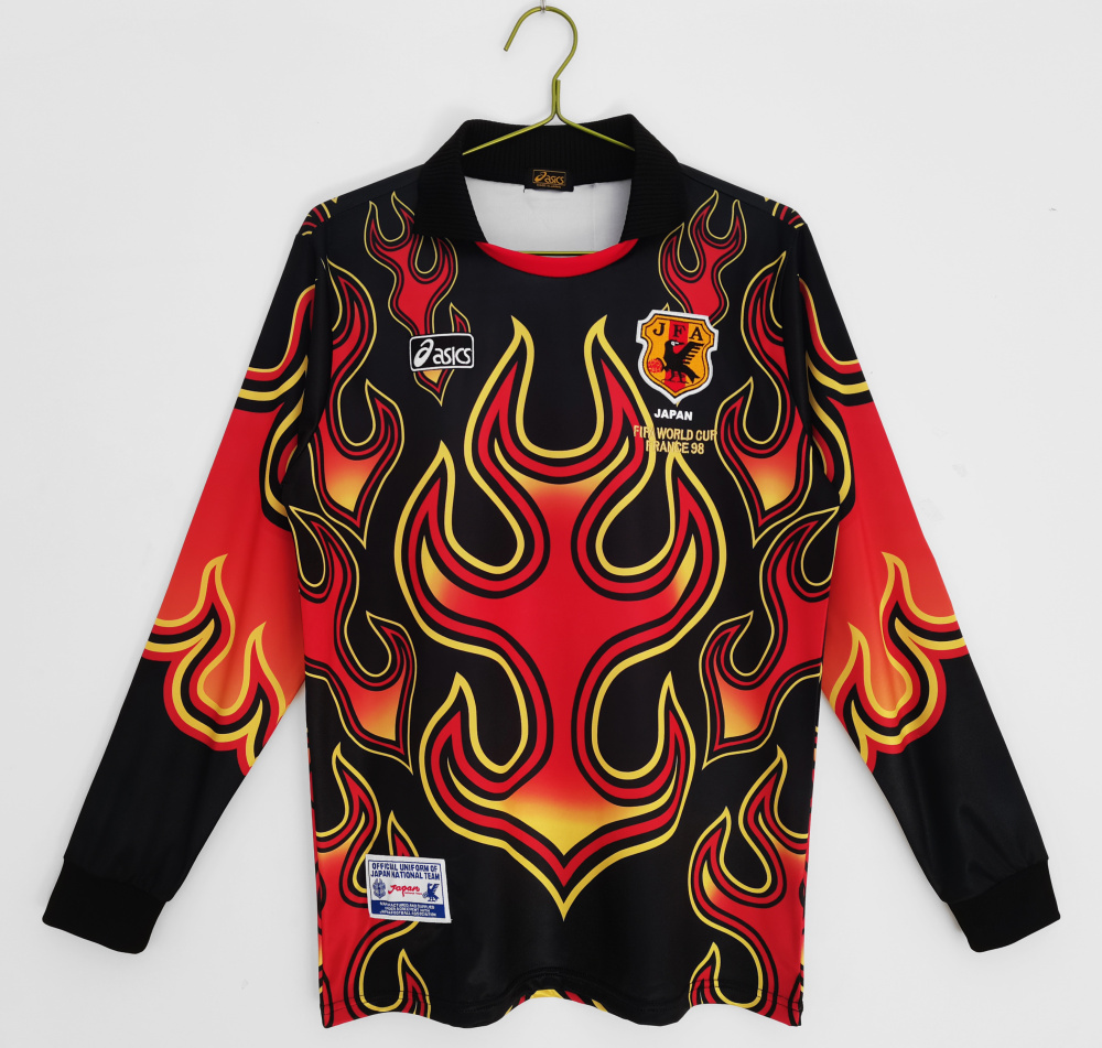 Vintage World Cup 1998 Japan "Red Flame" Goalkeeper Long Sleeve Retro Jersey – 5B Grade Premium Edition