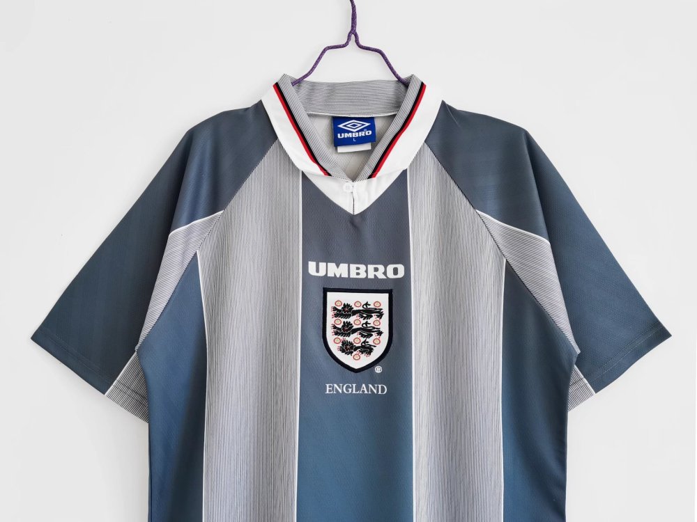Vintage Euro 1996 England "Indigo" Away Retro Jersey – 5A Grade Edition