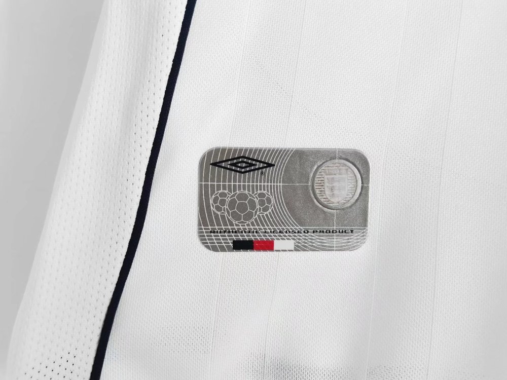 Vintage World Cup 2002 England Home "Red Stripe" Retro Jersey – 5A Grade Edition