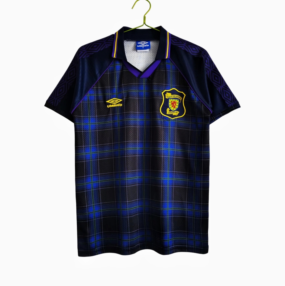 Vintage Euro 1996 Scotland Home "Full Tartan" Retro Jersey – 8A Grade Premium Edition