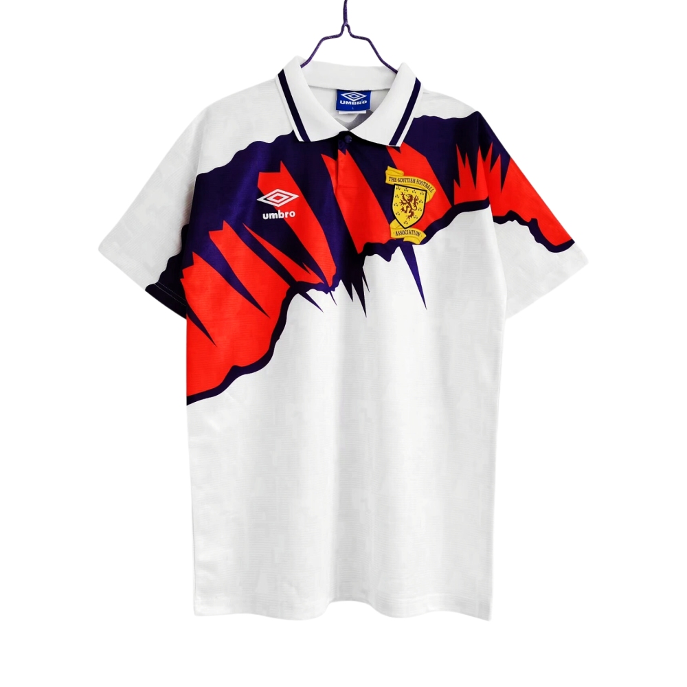 Vintage Euro 1992 Scotland Away "Shattered Graphic" Retro Jersey – 8A Grade Premium Edition