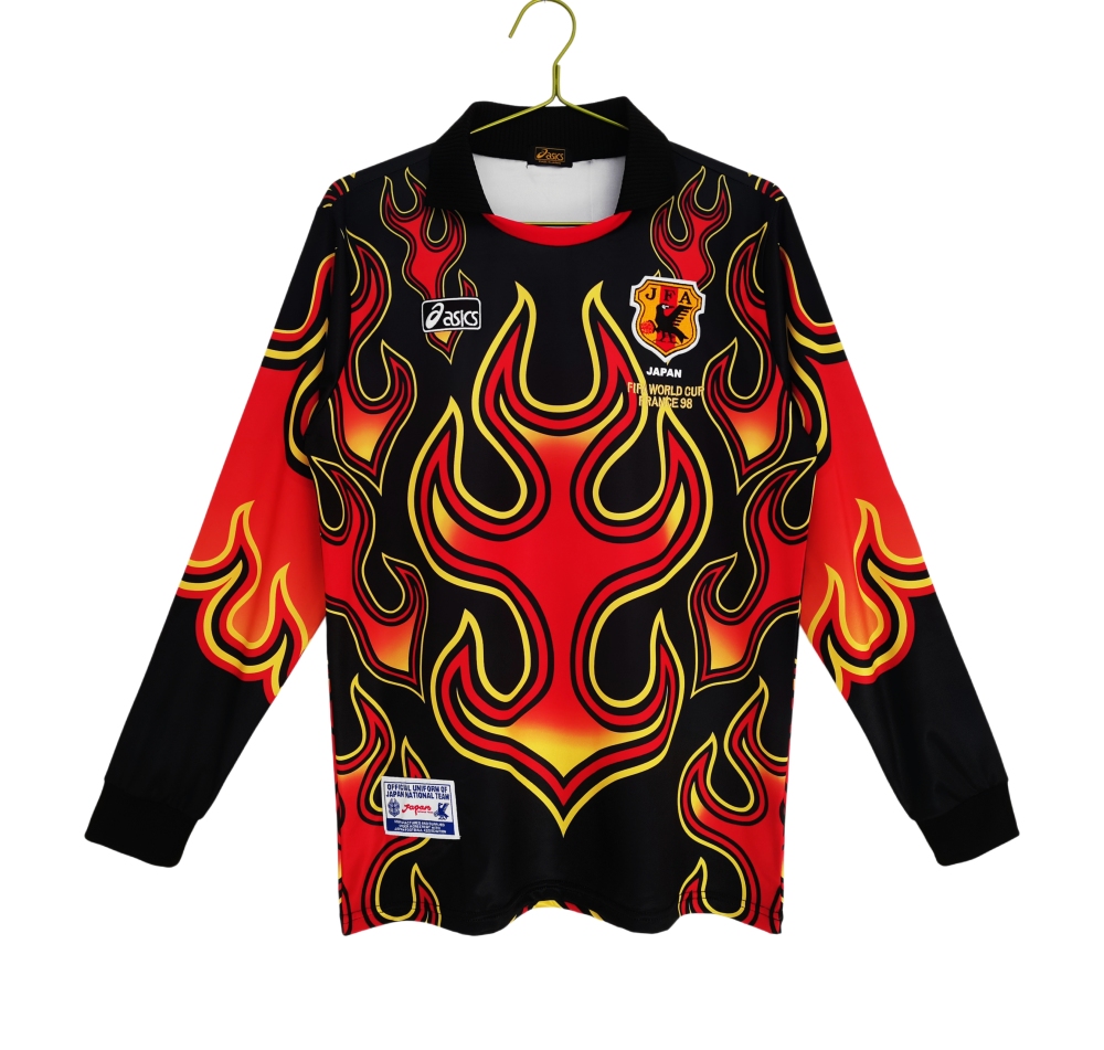Vintage World Cup 1998 Japan "Red Flame" Goalkeeper Long Sleeve Retro Jersey – 5B Grade Premium Edition