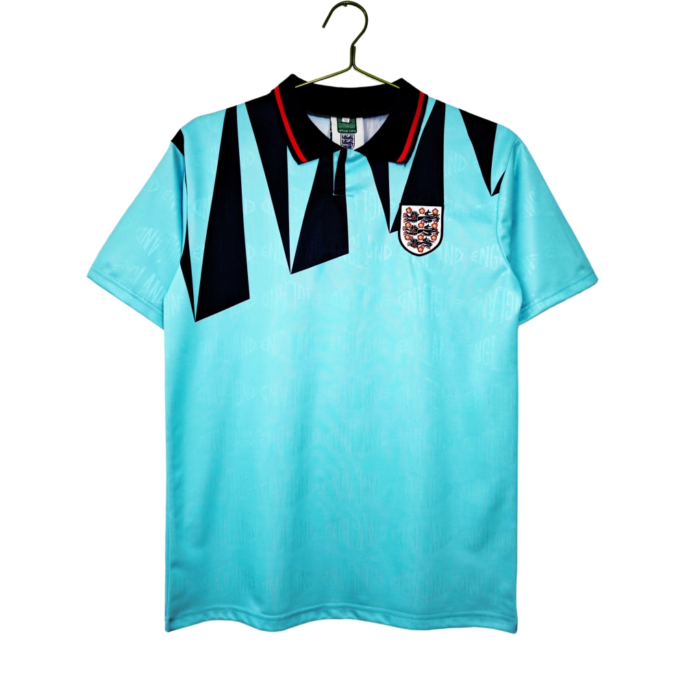 Vintage Euro 1992 England "Third Kit" Light Blue Retro Jersey – 8A Grade Premium Edition