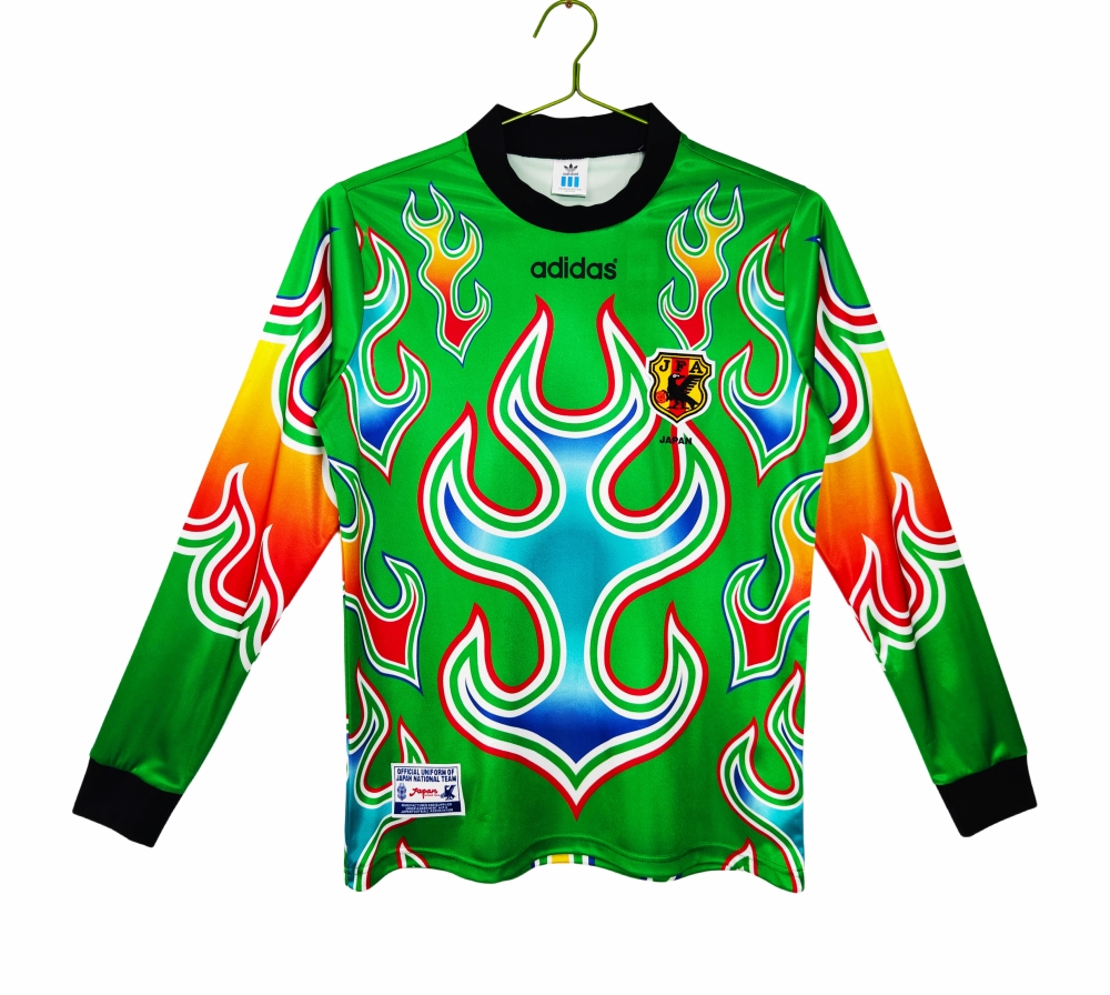 Vintage World Cup 1998 Japan "Green Flame" Goalkeeper Long Sleeve Retro Jersey – 0B Grade Premium Edition