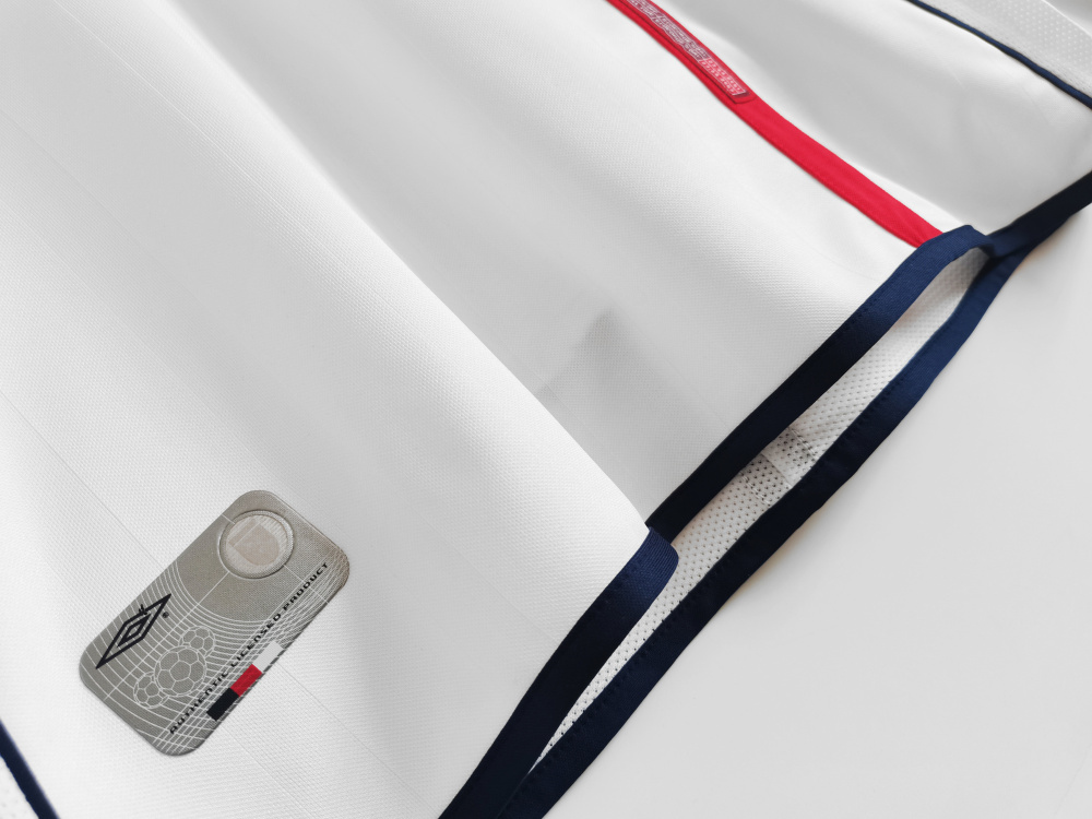 Vintage World Cup 2002 England Home "Red Stripe" Long Sleeve Jersey – 5B Grade Edition